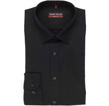 Marvelis strijkvrij overhemd body fit zwart (6799-64-68N)