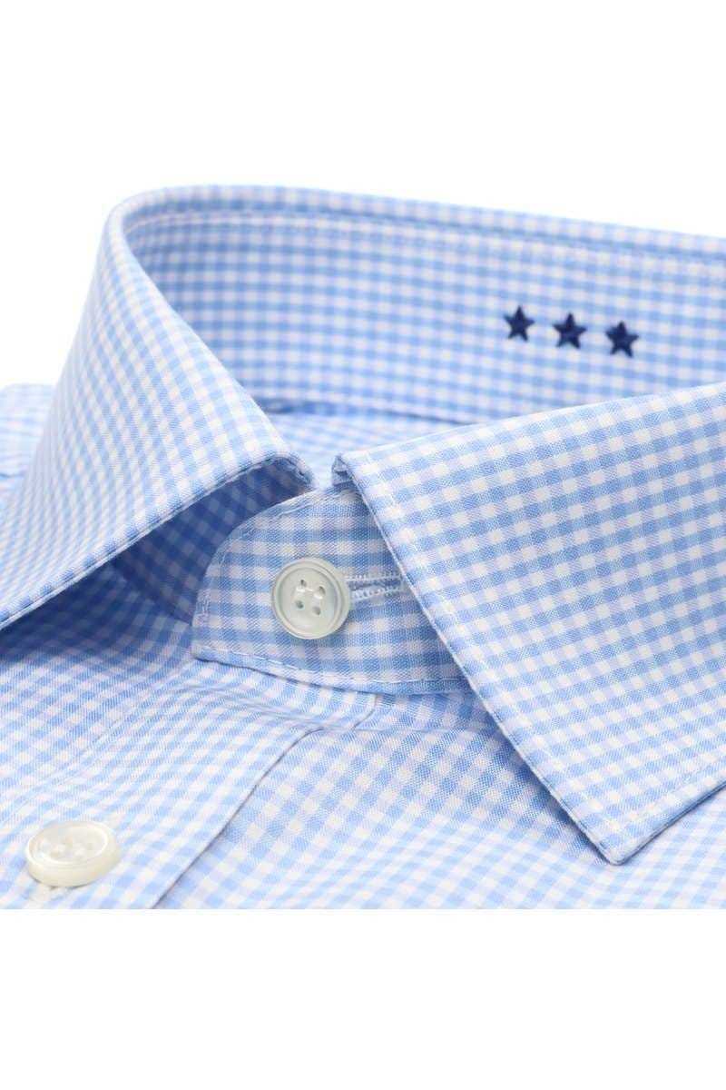 Marvelis Strijkvrij Overhemd Body Fit Ruit Blauw Marvelis