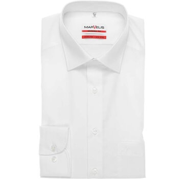 Marvelis Strijkvrij Overhemd Modern Fit Uni Wit (4700-64-00N)
