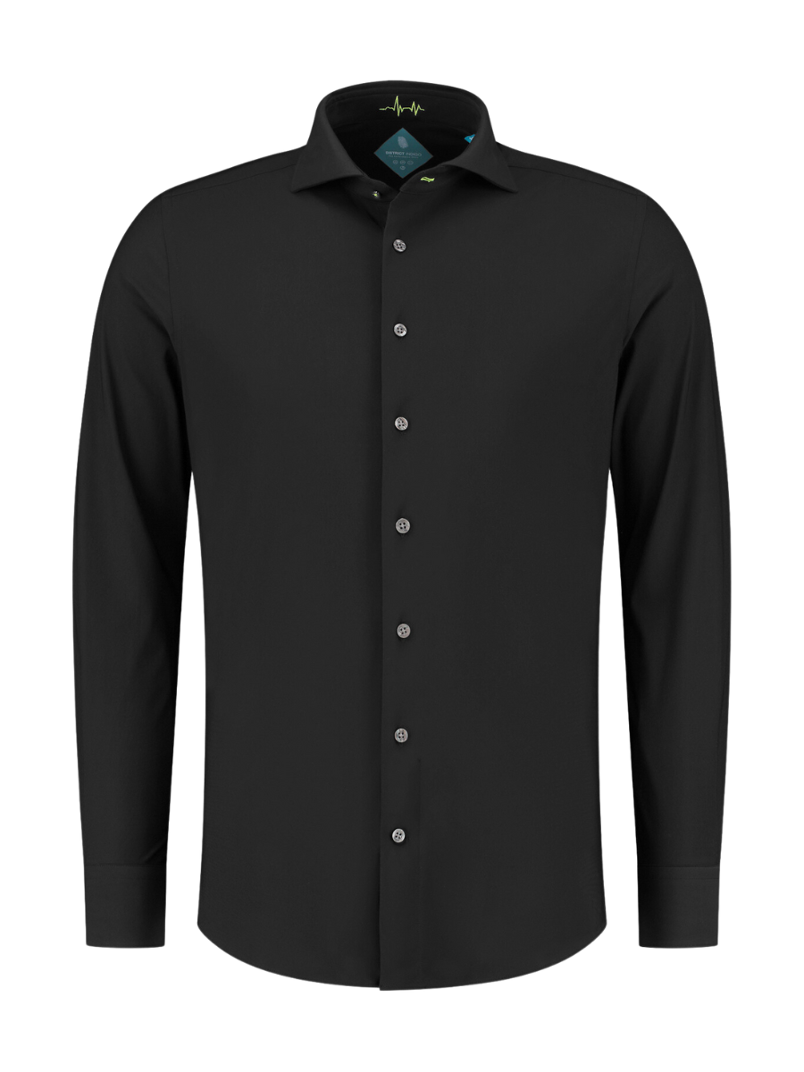 District Indigo Overhemd Performance Zwart    District Indigo