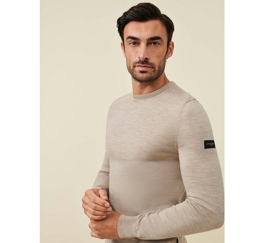 Merino R-Neck Pullover Sand (118235000 - 810000)