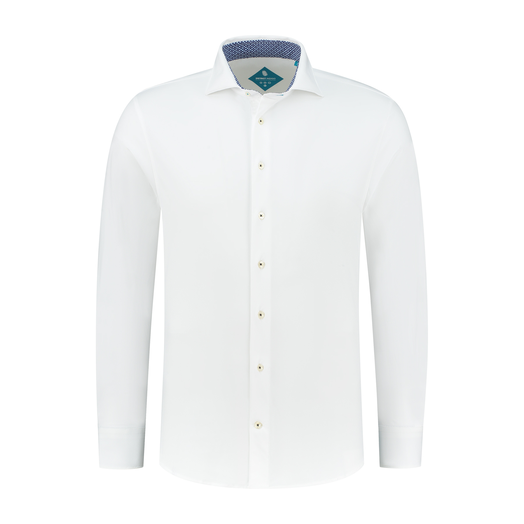District Indigo Overhemd Performance White District Indigo