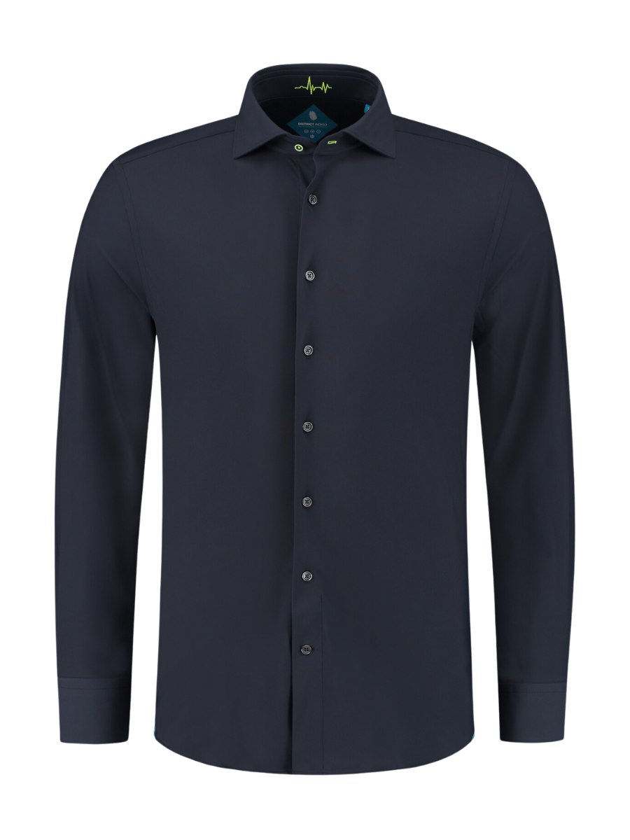 District Indigo Overhemd Performance Navy District Indigo