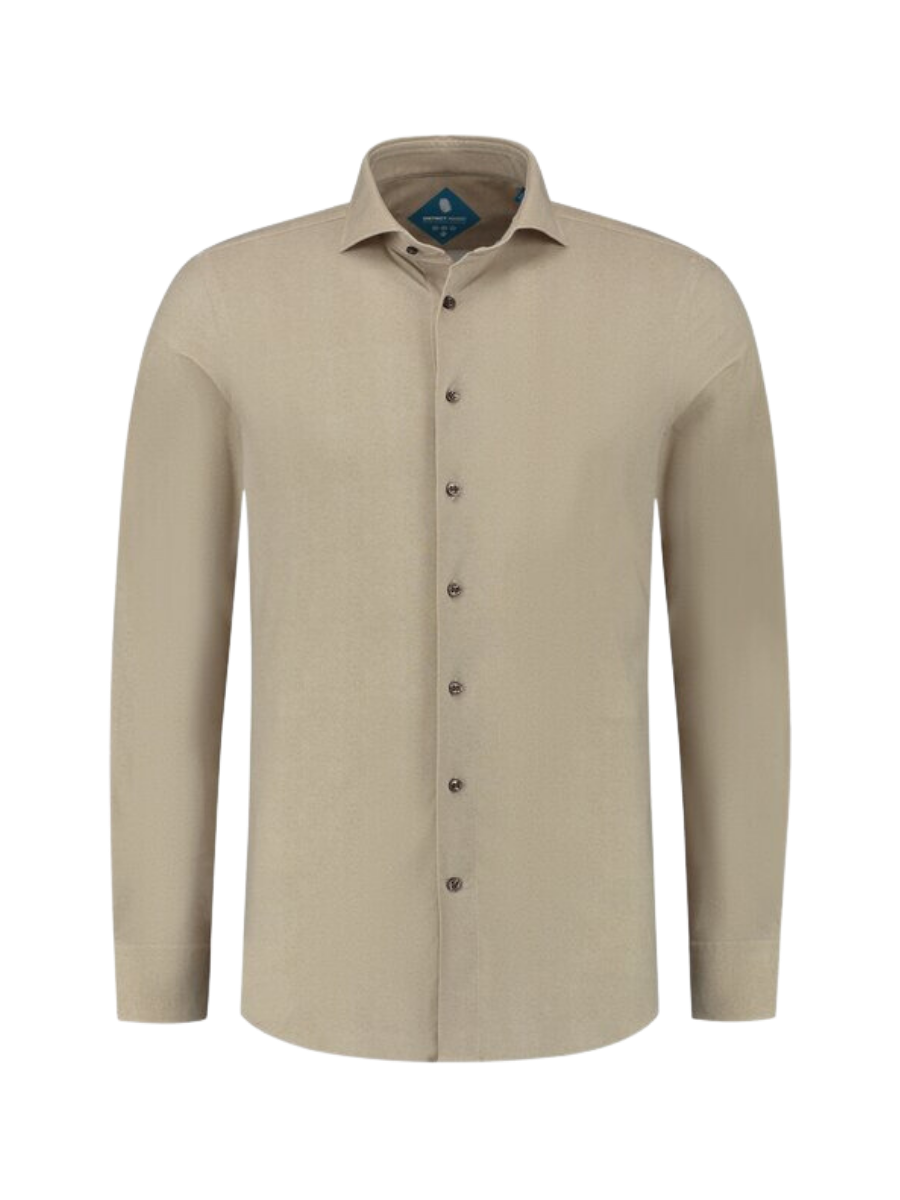 District Indigo Performance Overhemd Beige District Indigo