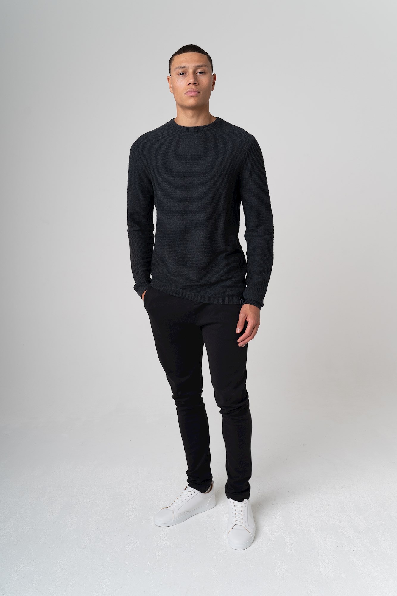Kultivate KN JORDY  Pullover DarkGreyMelange   M Kultivate