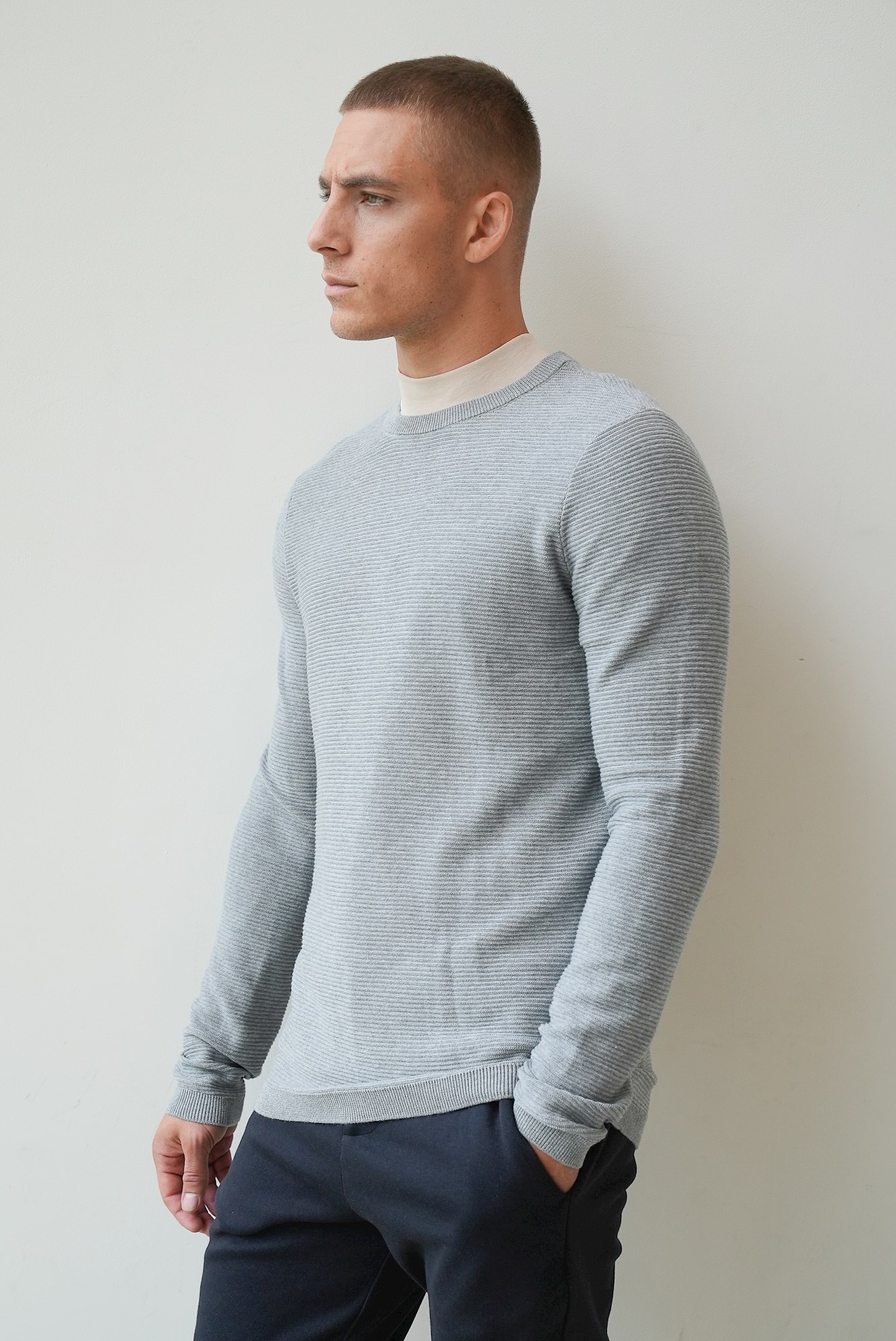 Kultivate KN JORDY  Pullover LightGreyMelange   XL Kultivate