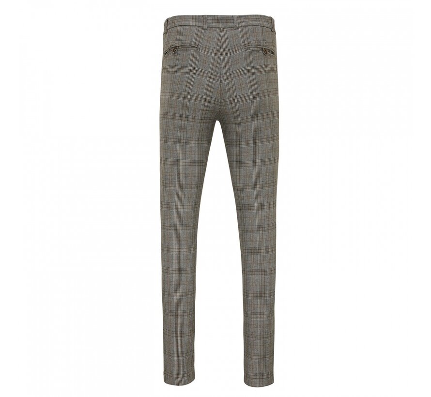BIAGO Dark check with brown detail trouser Multi (TRPAHE109 - 1000)