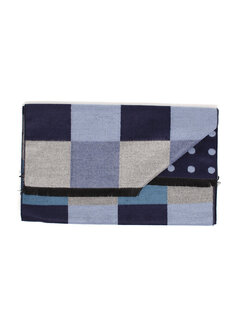 Tresanti STEVENS Double face viscose scarf signature block Blue (TRSCHE126 - 800)