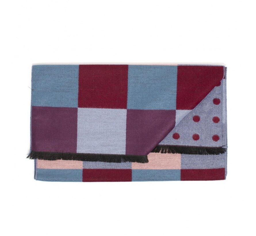 STEVENS Double face viscose scarf signature block Multi (TRSCHE126 - 1000)