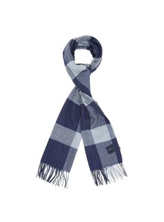 Tresanti EVERD Checked scarf in tints of blue with pied-de-poule accents Blue (TRSCFE113 - 800)