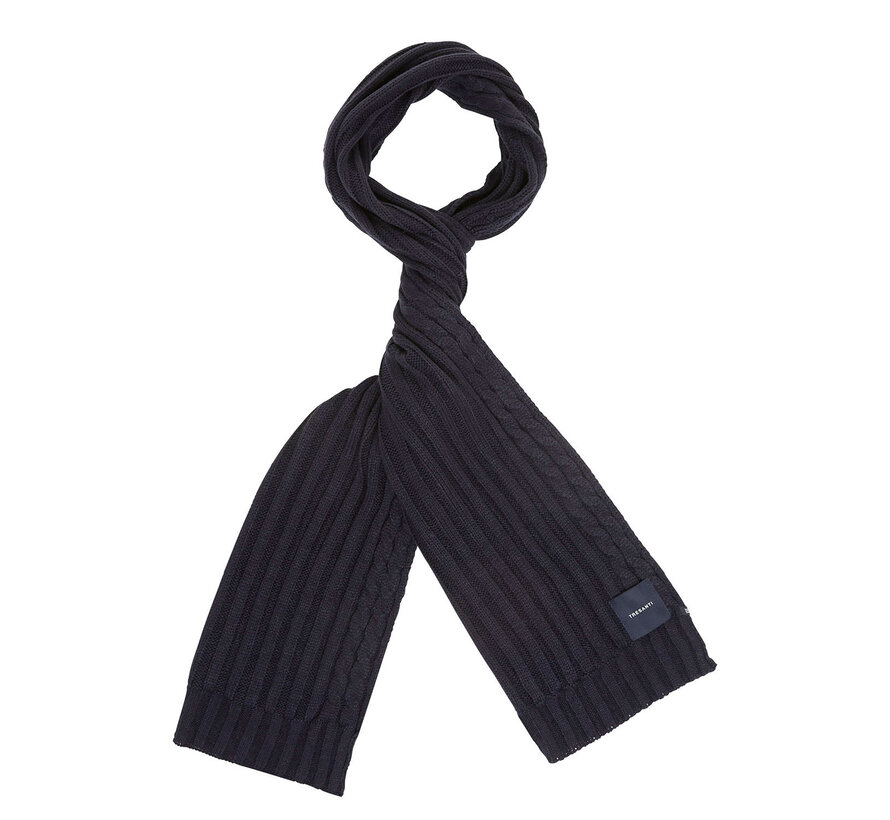 ELDOR Cable knitted scarf Navy (TRSCFE102 - 803)