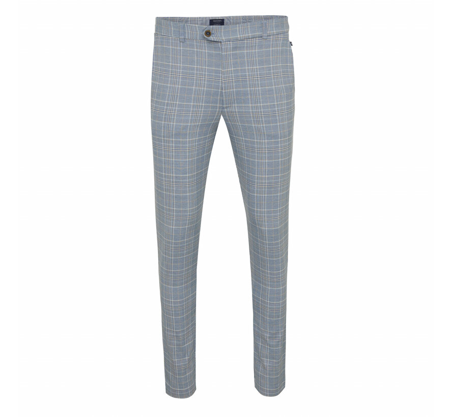 ACERENZA Trouser with subtle check Blue (TRPAHA104 - 800)