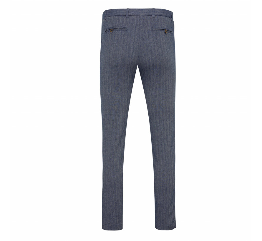 AFONSOWashed linen trouser Dark blue (TRPAHA094 - 802)