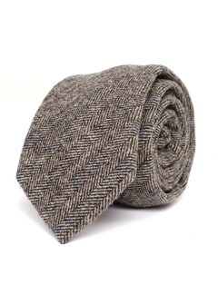 Tresanti BONA Flannel herringbone tie Brown (TRTIHE307 - 400)