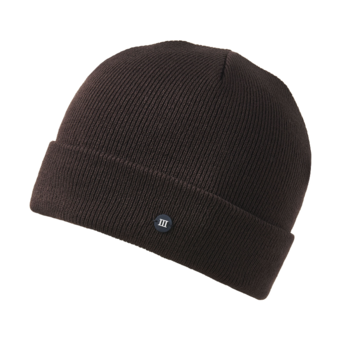 Tresanti SVEN Fine knitted beanie with rubber logo III Dark brown (TRHTHE074 - 402)