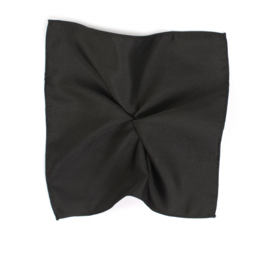 Classic Ribbed Pocket Square Black (TRHAZZ001 - 300)