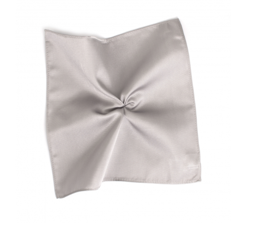 Classic Ribbed Pocket Square Silver (TRHAZZ001 - 204)