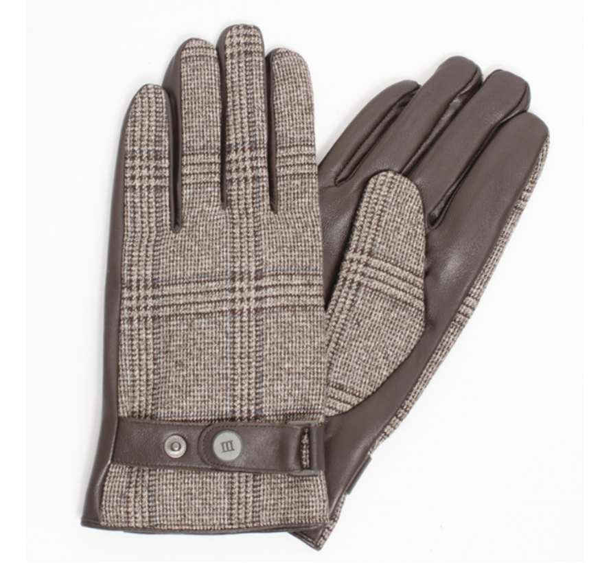 BATISTA Big check gloves Dark brown (TRGLHE072 - 402)
