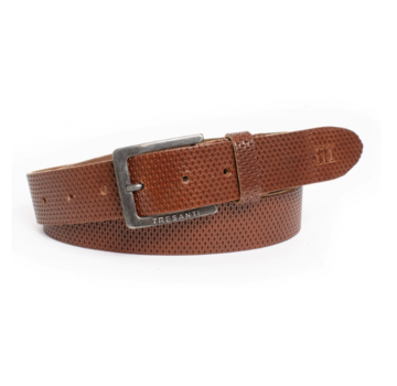 Tresanti ZACK Geperforeerde leren riem Cognac (TRBEZZ003 - 403)