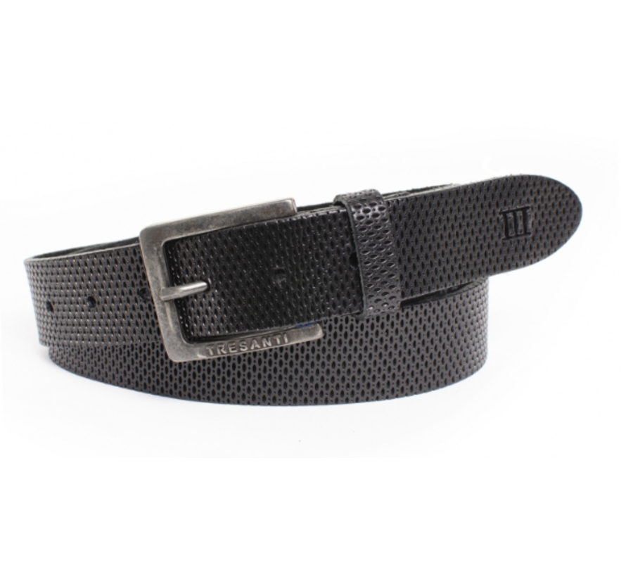 ZACK Geperforeerde leren riem Black (TRBEZZ003 - 300)