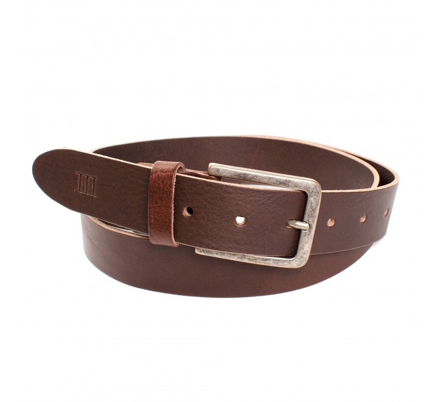 EBBY Lederen riem Dark brown (TRBEZZ001 - 402)