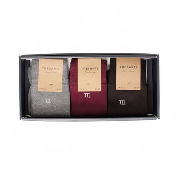 Tresanti ZOLA I Giftbox bamboo socks 3 pcs Burgundy (TRCOZZ002 - 602)
