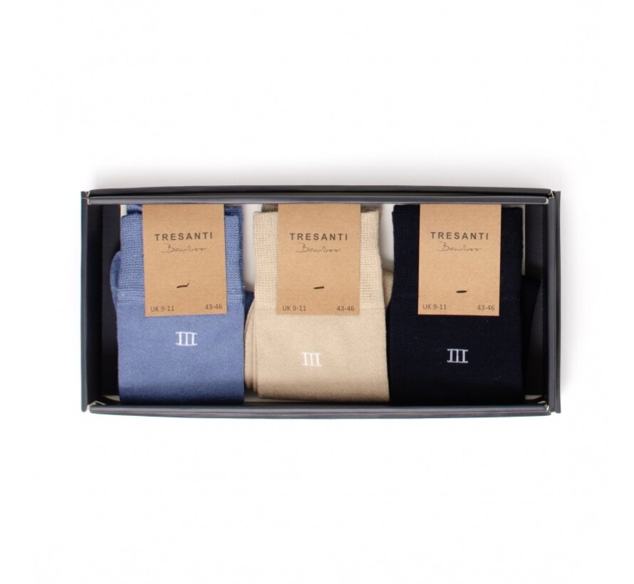 Tresanti ZOLA I Giftbox bamboo socks 3 pcs Navy (TRCOZZ002 - 803)