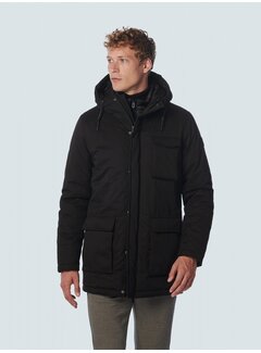 No Excess Jacket Long Fit Hooded Double Front Closure  Black (21630922 - 020)