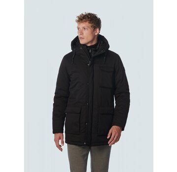 No Excess Jacket Long Fit Hooded Double Front Closure  Black (21630922 - 020)