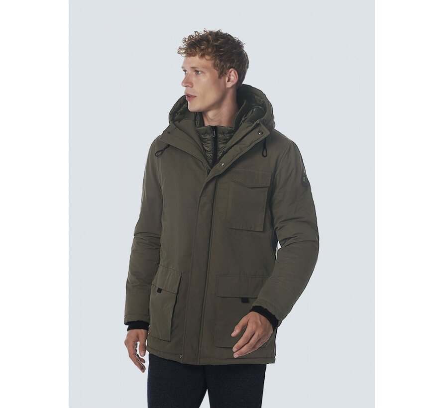 Jacket Long Fit Hooded Double Front Closure Desert (21630922 - 045)