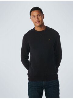 No Excess Pullover Crewneck Relief Garment Dyed + Stone Washed Black (21210809 - 020)