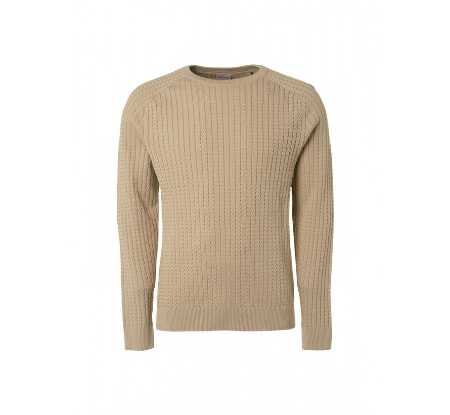 Pullover Crewneck Solid Jacquard Rib Stone (21230923 - 014)