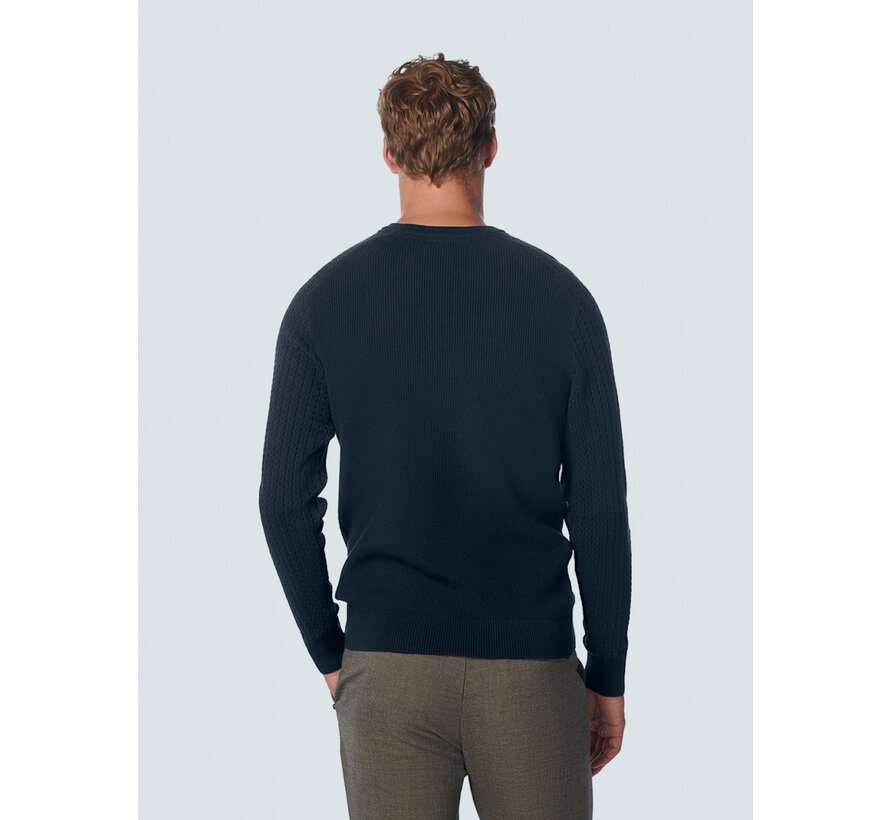 No Excess Pullover Crewneck Solid Jacquard Rib Night (21230923 - 078)