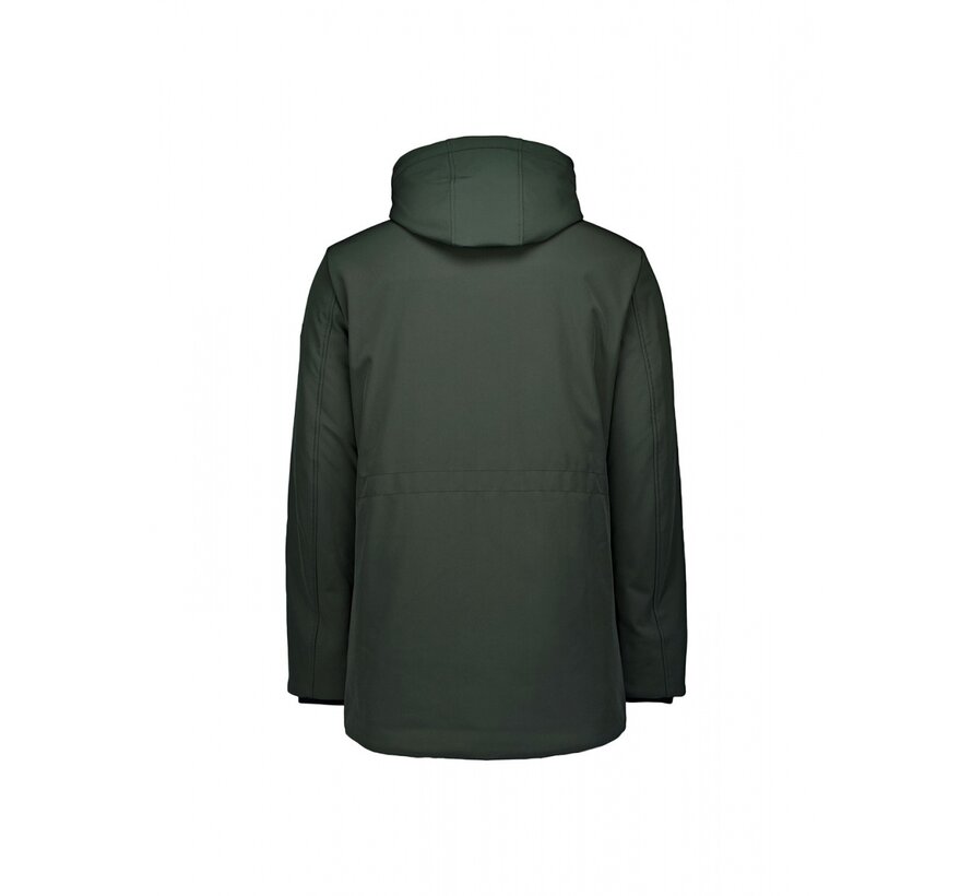 Winterjas Mid Long Fit Hooded Softshell Stretch Dark Green (21630818SN - 052)