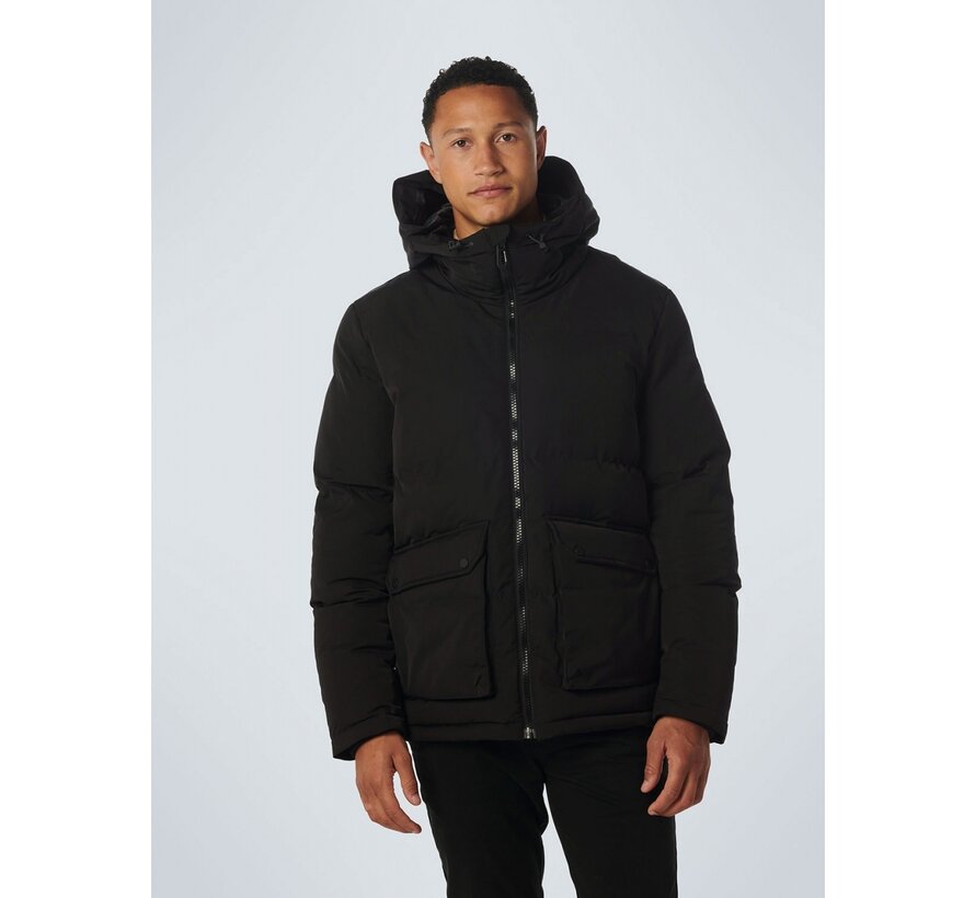 Winterjas Short Fit Hooded Padded Black (21630824 - 020)