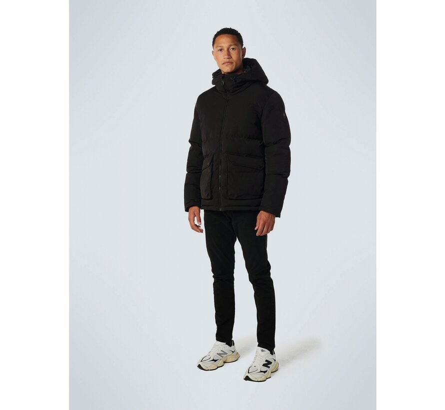 Winterjas Short Fit Hooded Padded Black (21630824 - 020)