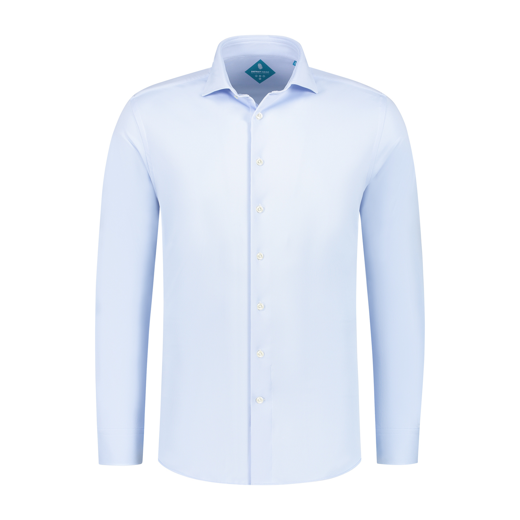 District Indigo Overhemd Pique Performance Licht Blauw    District Indigo