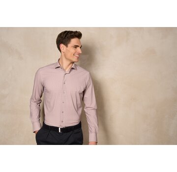 District Indigo Performance Overhemd Check Beige ( 7.32.027.731 - 348)