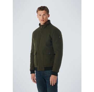 No Excess Jacket Short Fit With Wool 2 Coloured Twill Dark Army (21630809 -  059)