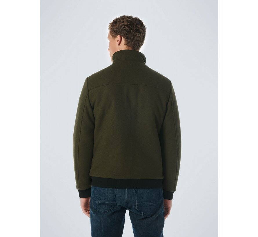 Jacket Short Fit With Wool 2 Coloured Twill Dark Army (21630809 -  059)