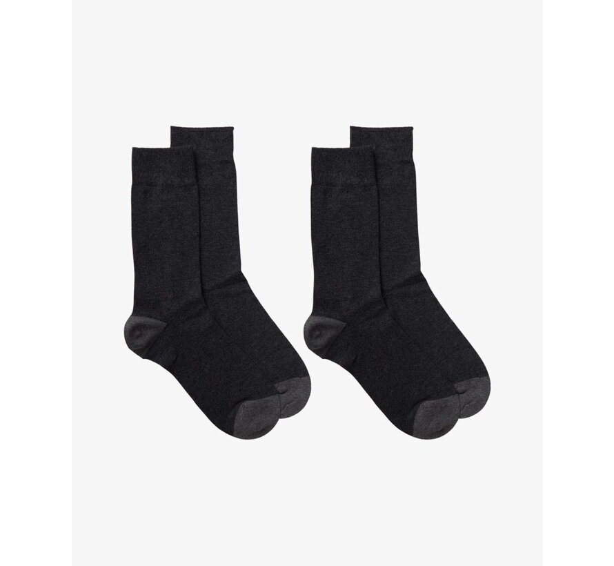 2 Pack Cotton Socks Anthra Grey (PP2Z00001B)