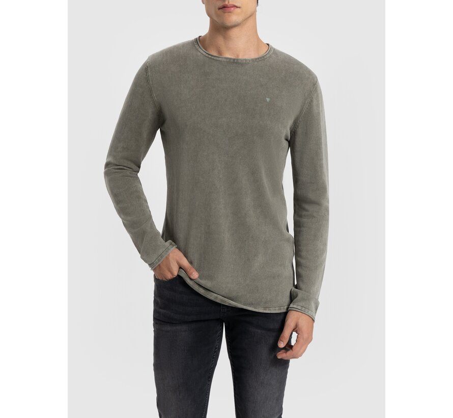 Essential Garment Dye Knit Sweater Army Green (10808 - 10)