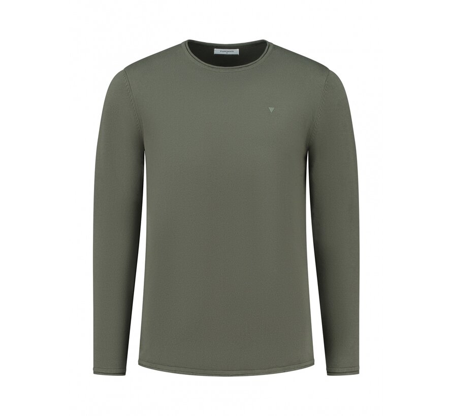 Essential Garment Dye Knit Sweater Army Green (10808 - 10)