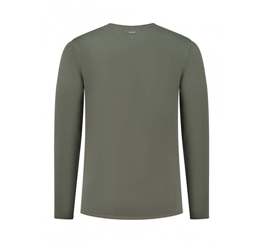 Essential Garment Dye Knit Sweater Army Green (10808 - 10)