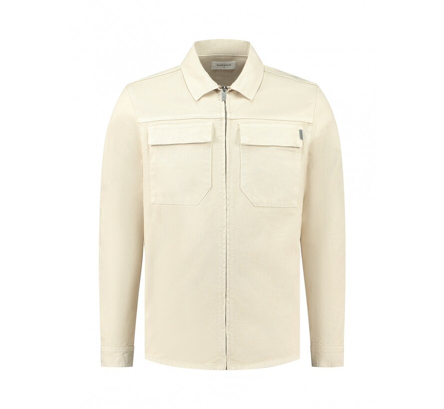 Heavy Twill Zip Up Shirt Ecru (23030203 - 54)