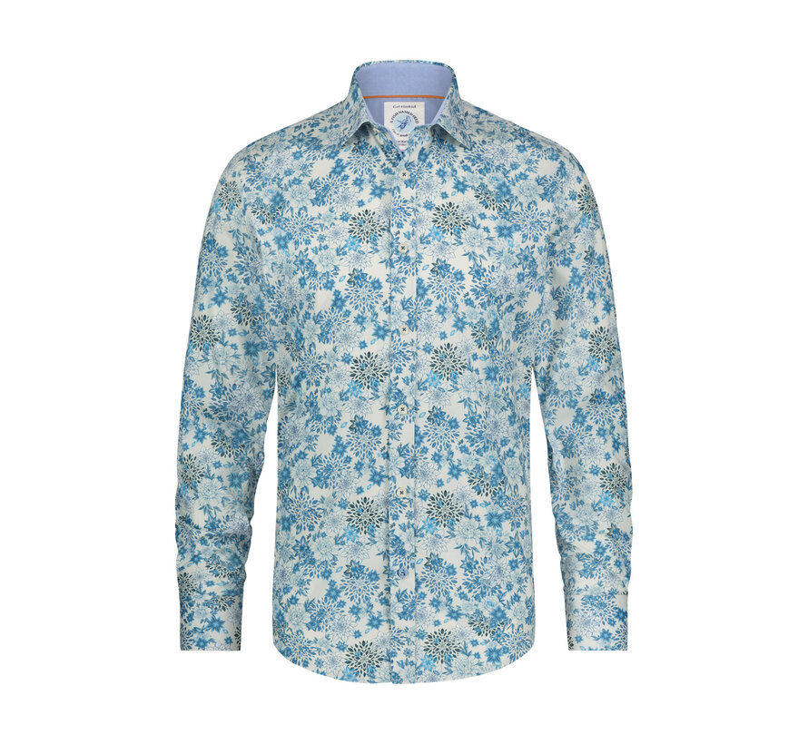 Shirt floral tattoo Cobalt (28.020.607)