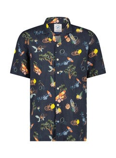 A Fish Named Fred Shirt SS tropical Navy (28.076.604)