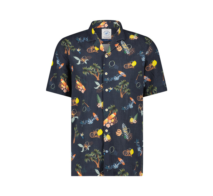 Shirt SS tropical Navy (28.076.604)