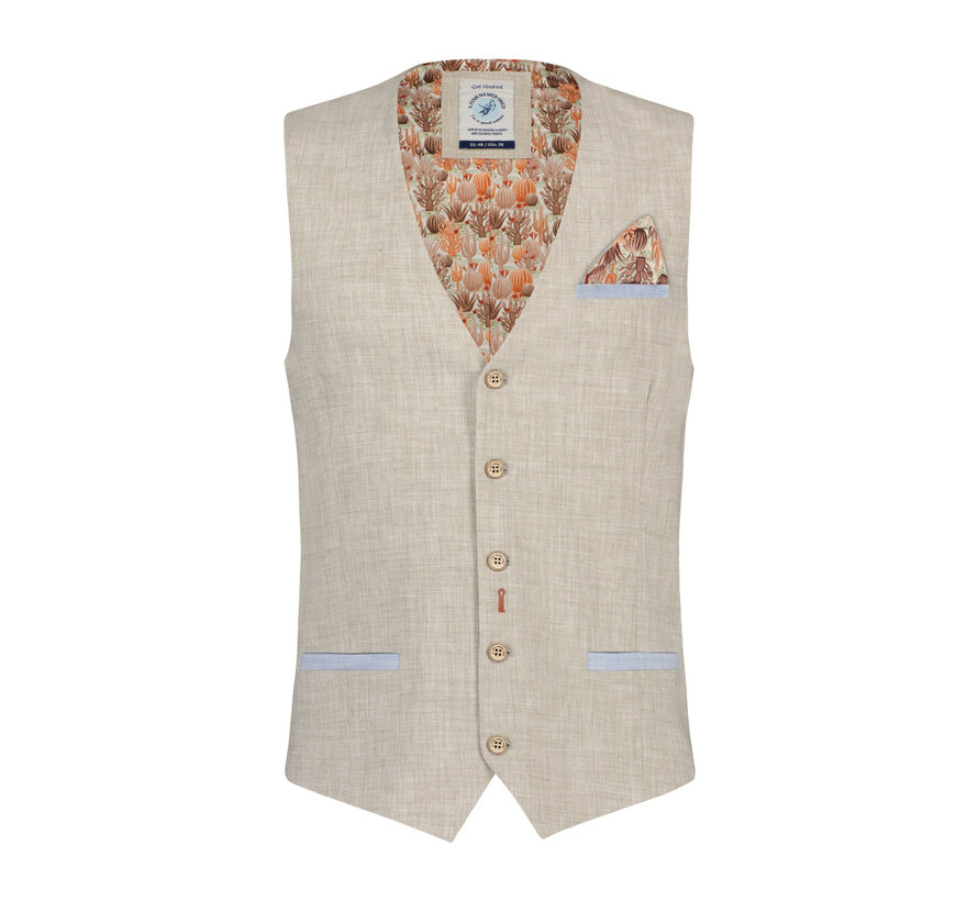 Waistcoat linen look Sand (28.132.205)