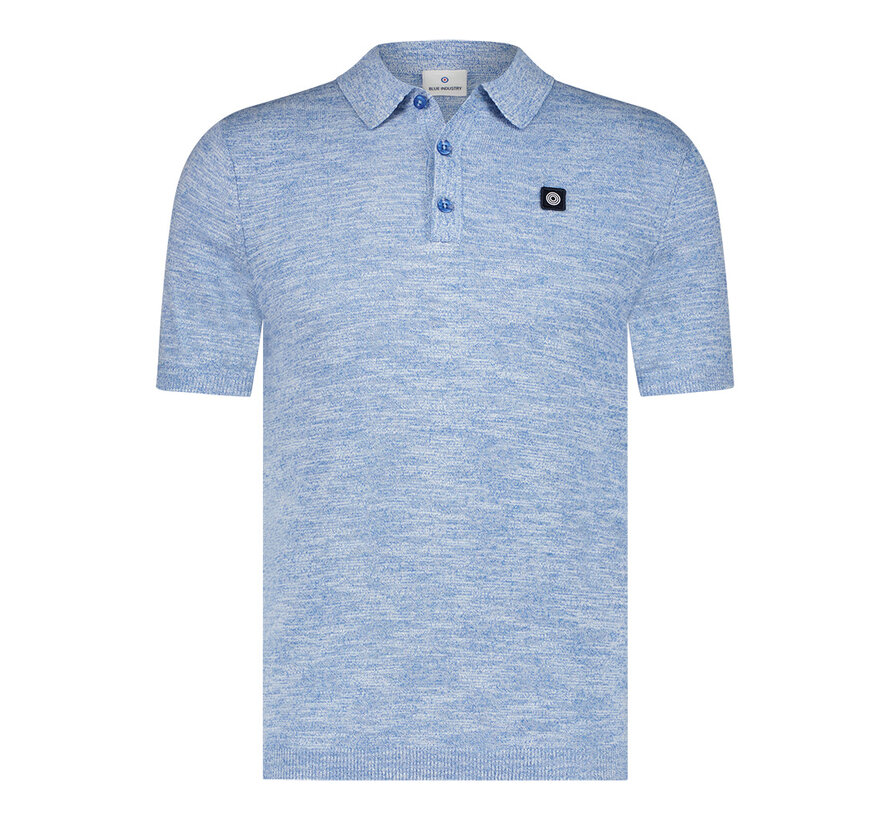 Knitted Polo blue (KBIS24-M39 - BLUE)